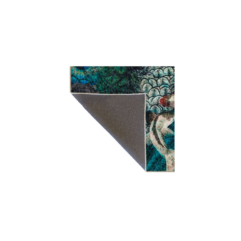 Tapis tissé à motif botanique et lavable, Tapis de couloir 3 pi 3 po x 6 pi 7 po