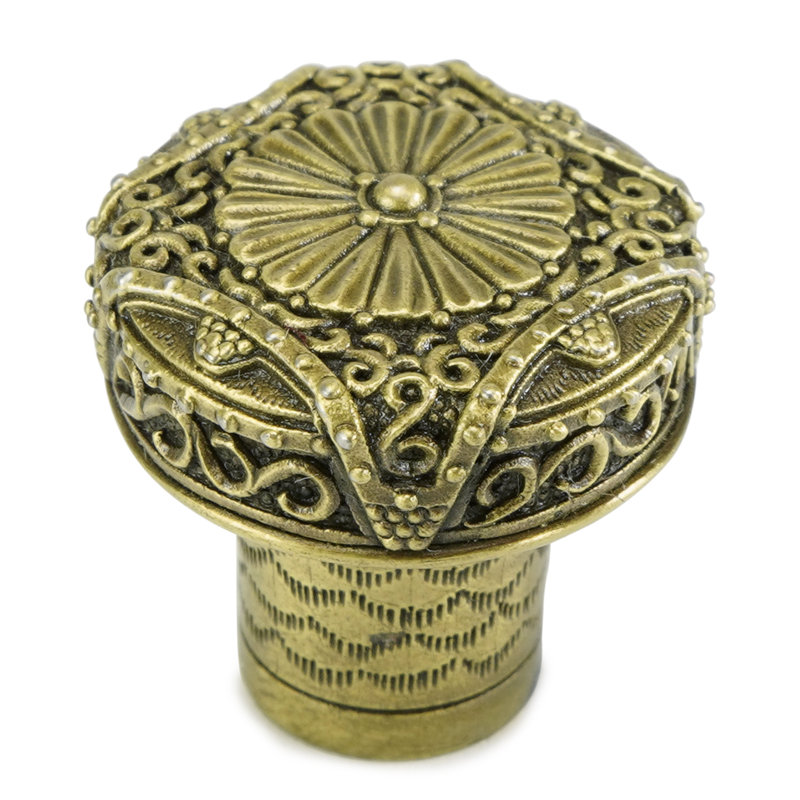 BRISTOL MINI KNOB; BURNISHED, Brass