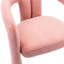 Chaise d'appoint rembourrée en velours rose avec pieds éléphants élégants et dossier incurvé, mousse douce, de 2 pour le salon
