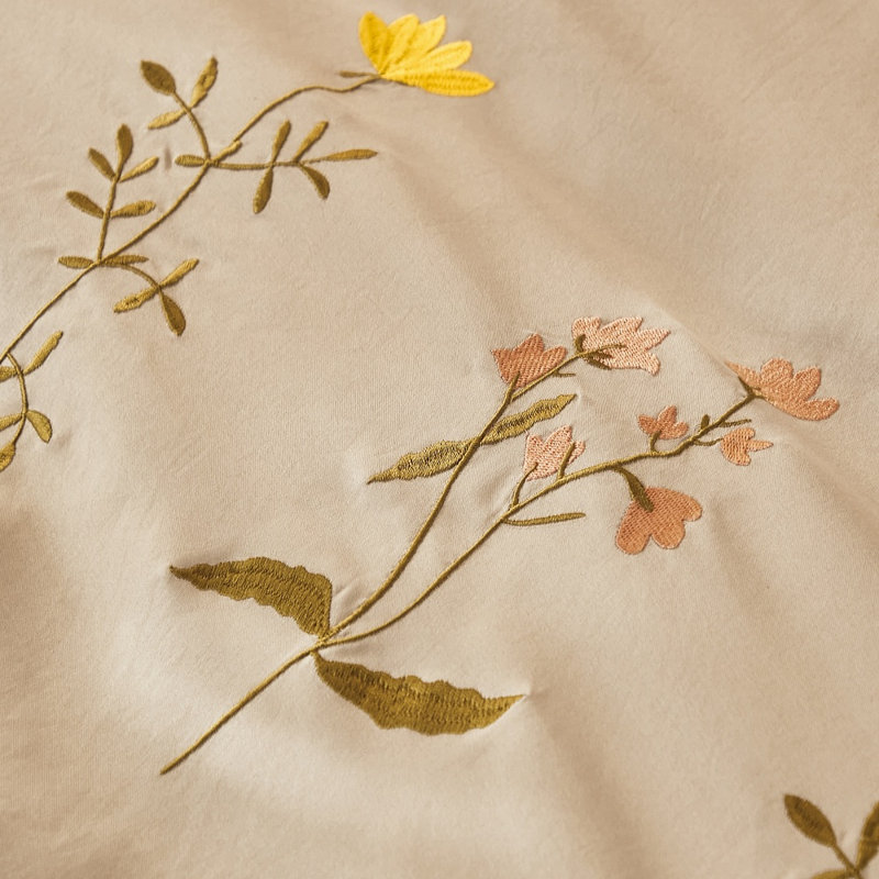 Polyester Standard Floral Duvet Cover, Queen, Brown