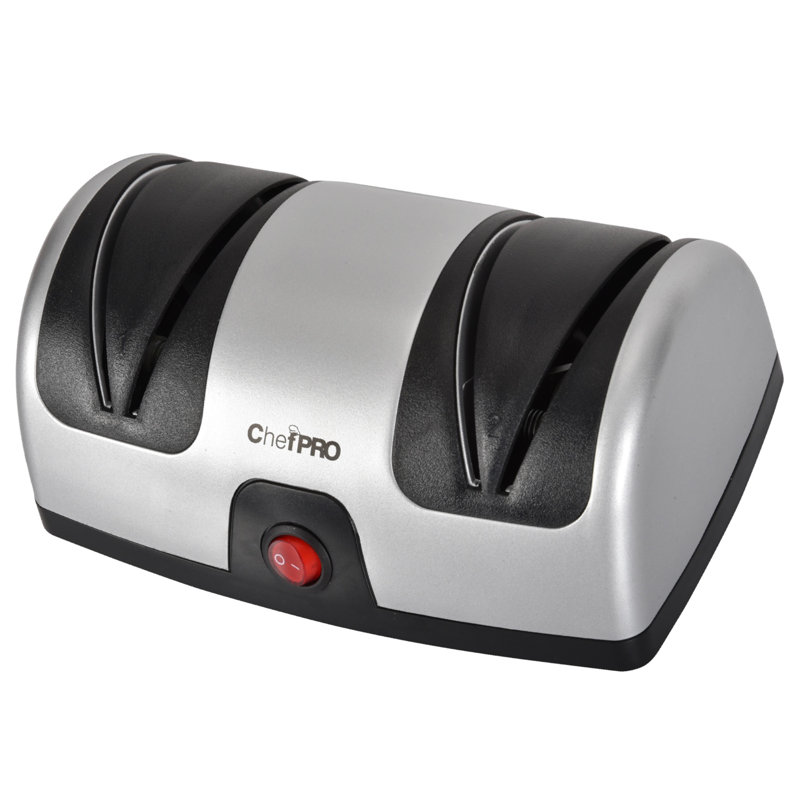 Système d'affûtage et de polissage des couteaux de cuisine Chef Pro, noir-argent
