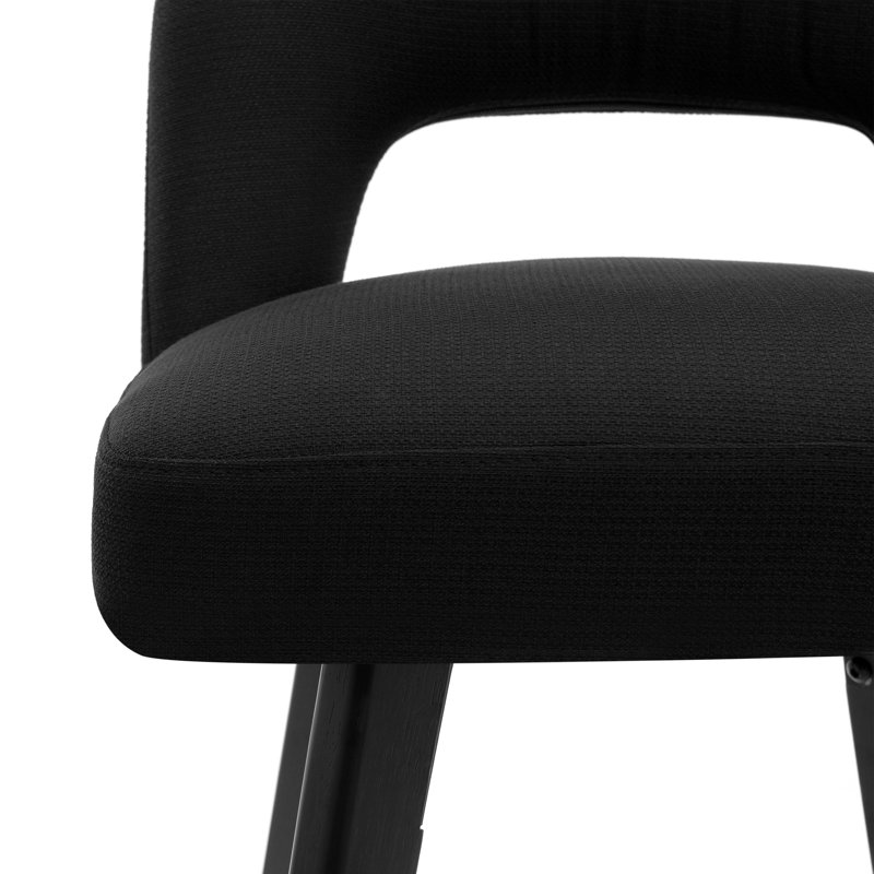 Tabouret de bar et de comptoir pivotant 26 po avec structure en bois massif, Noir, 4 chaises 