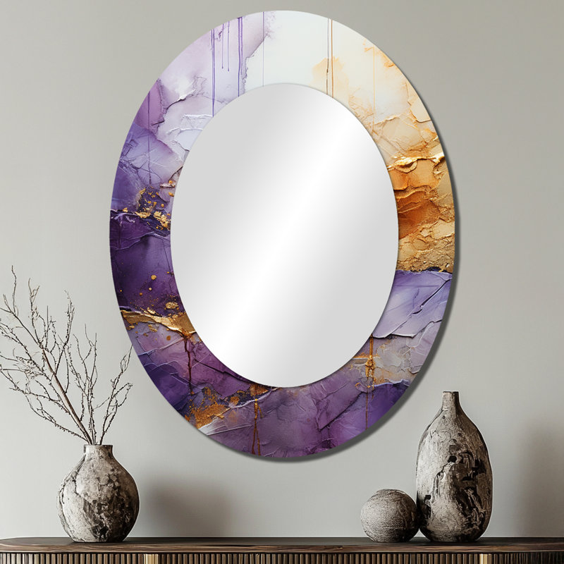 Miroir mural oval doré, 40 po x 30 po
