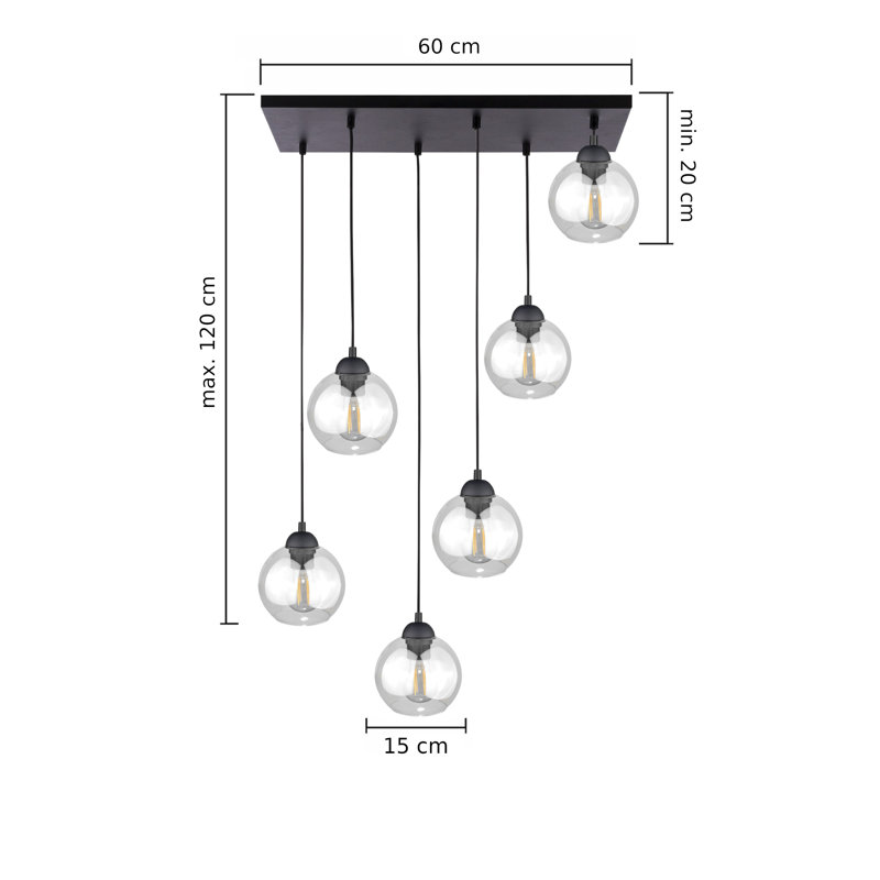 Betts 6 - Light Kitchen Island Pendant, Black