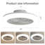 18 Inch Enclosed Ceiling Fan With Light And Remote, Flush Mount Bladeless Modern Low Profile Ceiling Fan For Bedroom Kitchen Dining Room