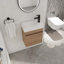 Meuble-lavabo mural 18 po avec lavabo en résine blanche et porte d'armoire à fermeture en douceur 18 po-1015586823