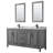Daria 72'' Double Bathroom Vanity with Carrara Marble Top with Mirror-1077856330-1077856369