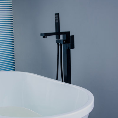 304 Stainless Steel Freestanding Tub Faucet With Handheld Shower