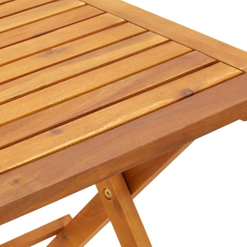 Alies 200cm Long Reclining Acacia Double Chaise with Cushions and Table