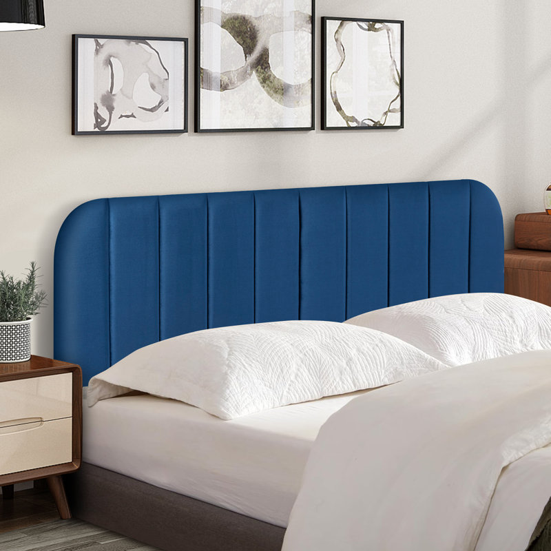 Upholstered Easy Assemble Headboard, Blue, Queen