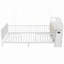 Structure de lit plateforme en métal avec 2 tablettes de rangement coulissantes-393727780