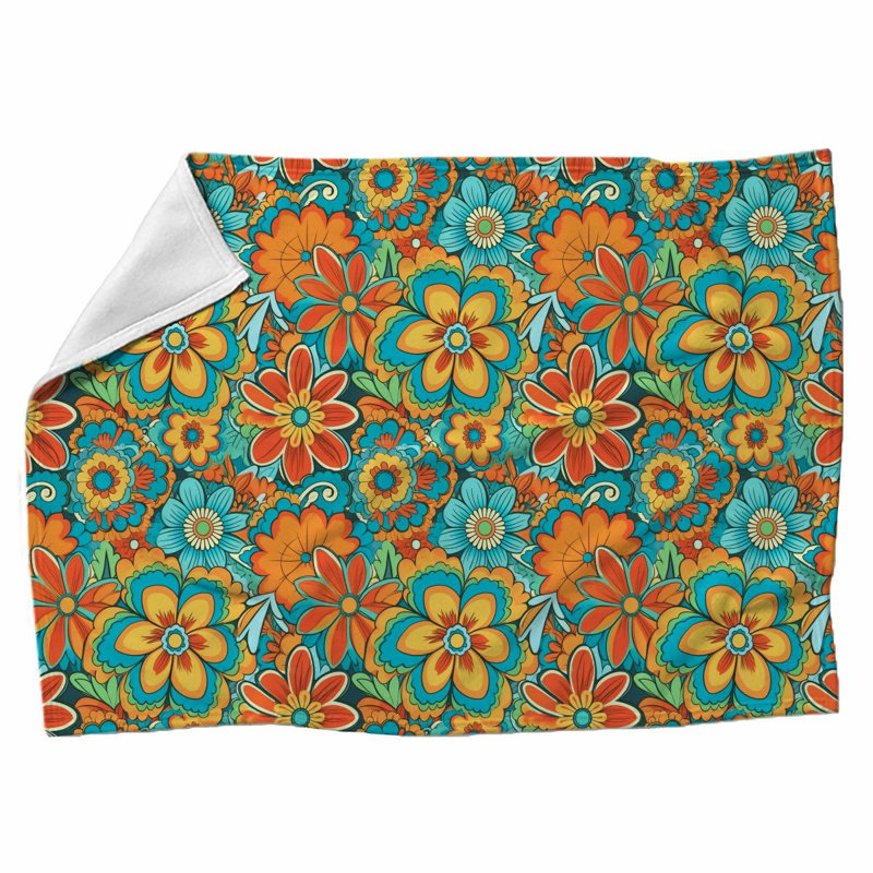 Machine Printed Throw Blanket, 51" W x 60" L