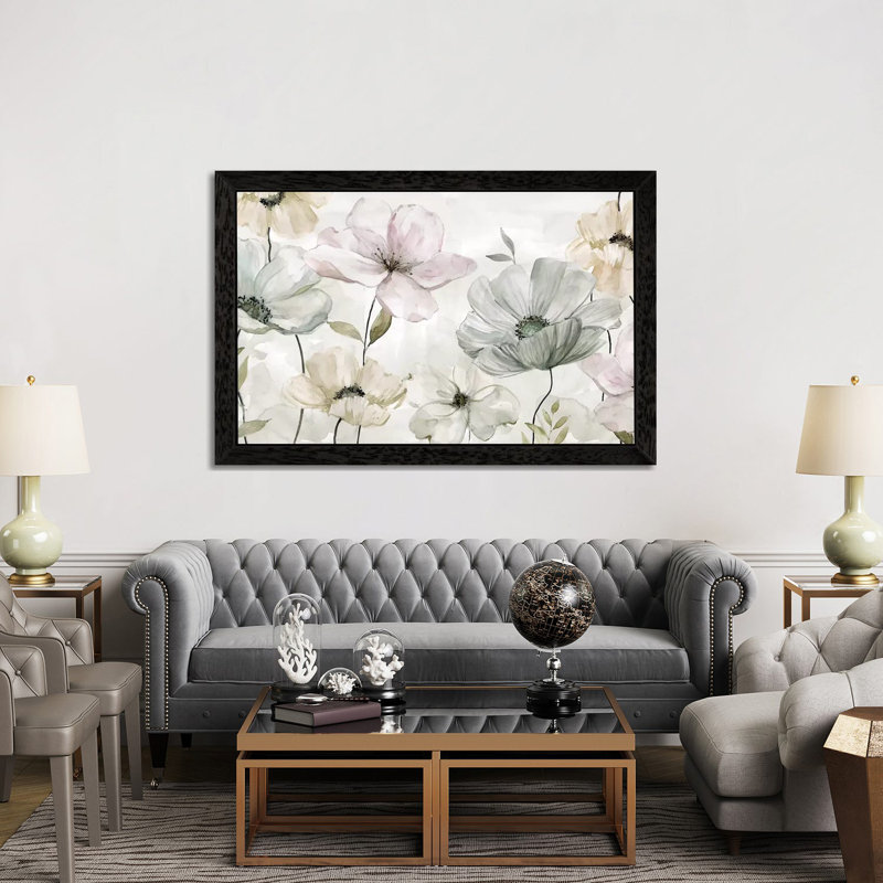 Garden Greys by Carol Robinson - Painting on Canvas, 152.5 cm H x 101.5 cm W, Black Framed