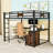 2 Drawers Queen Loft Bed With Desk, Shelves And Guardrails