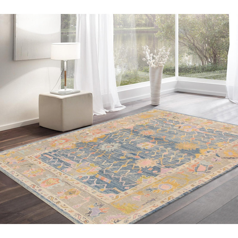 Canvello Oushak Hand-Knotted Wool Area Rug- 9'1" X 11'8"