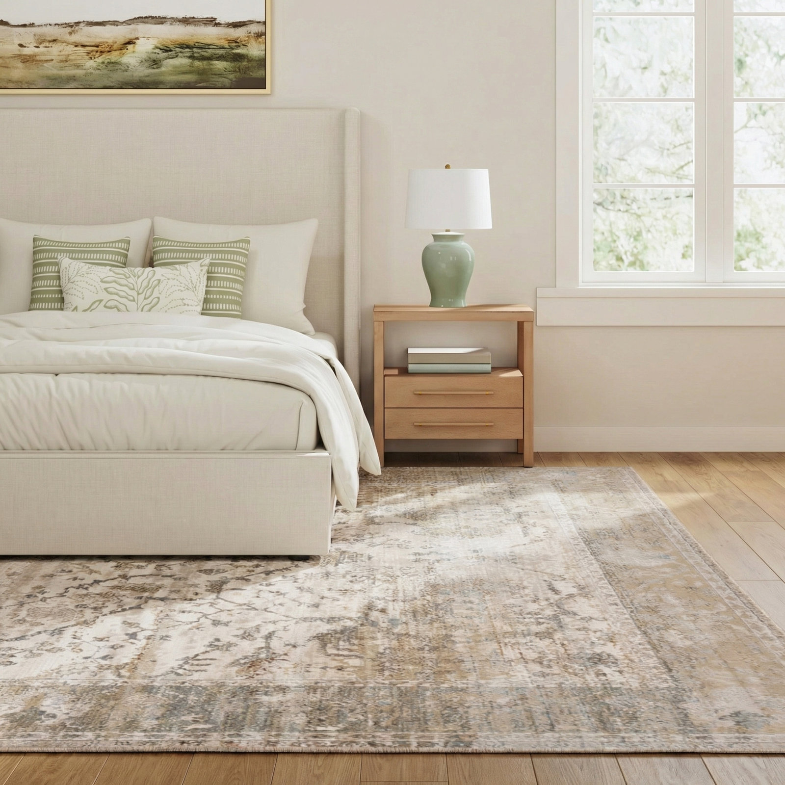 Lynnette Gray/Beige Rug, Rectangle 11'8" x 15'
