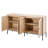 Cabinet, Storage Cabinet 59inch with 4 Magnetic Doors and Adjustable Shelves, Sideboard Buffet Cabinet for Hallway, Entryway, Living Room, or Kitchen, Natural
