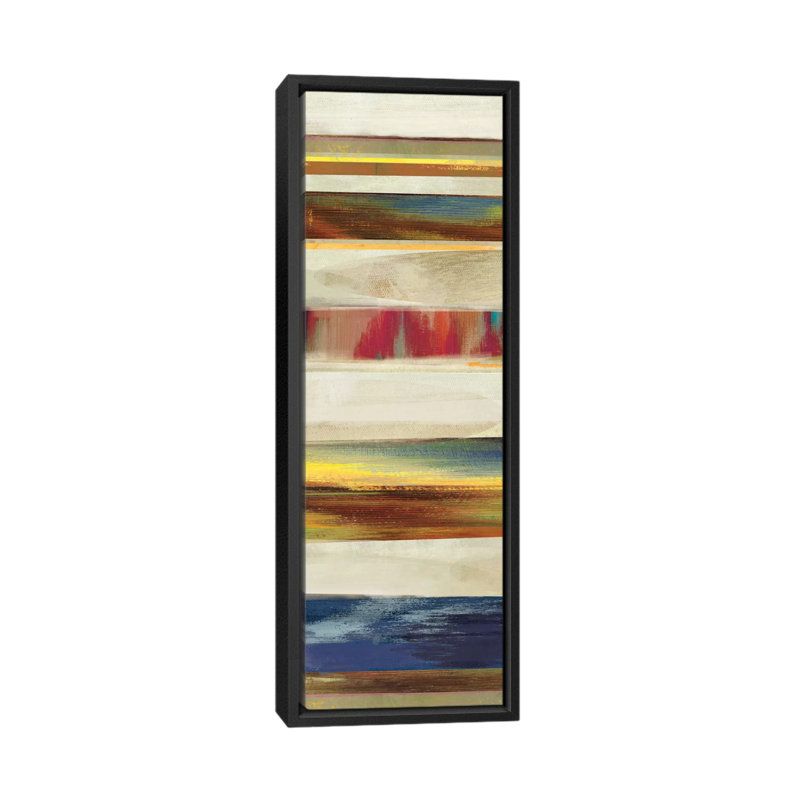 Composition I - Wrapped Canvas Print, 36" H x 12" W x 1.5" D, Black Framed