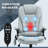 HOMCOM 6 Point Vibrating Massage Office Chair With Heat, Linen High Back Executive Office Chair With Reclining Backrest, Padded Armrests And Remote, Light Gray-1773496153