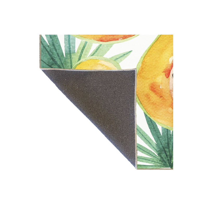 Tapis lavable multicolore à motif de fruits, Tapis de couloir 3 pi 3 po x 6 pi 7 po inclus