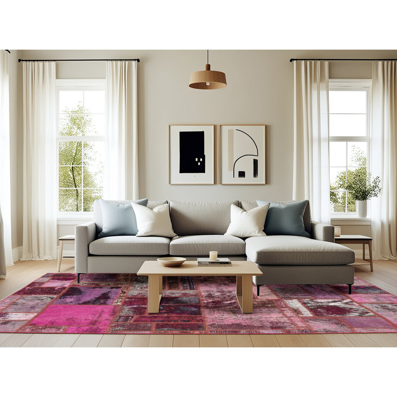 Tapis décoratif multicolore à motif abstrait, Rectangle 6 pi x 9 pi