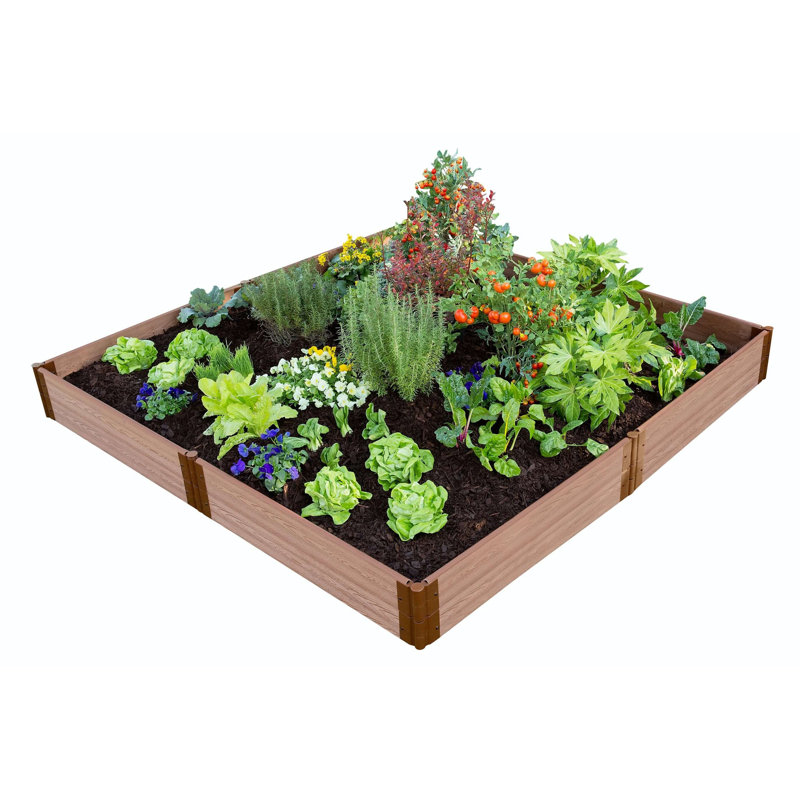 Lit de jardin surélevé en composite 8 pi x 8 pi, Brun clair