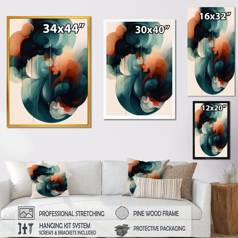 «Heim Abstract Shapes and Line Artwork IV», reproduction, Cadre photo noir, H 20 po x l 12 po x P 1 po