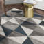 Tapis bleu ciel / bleu marine à motif géométrique Lambdin-33938108
