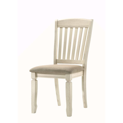 Ensemble de 2 chaises d'appoint en tissu brun clair et finition crème