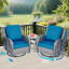 Ensemble de mobilier de patio en osier - Ensemble de conversation 3 pièces en rotin pour l'extérieur