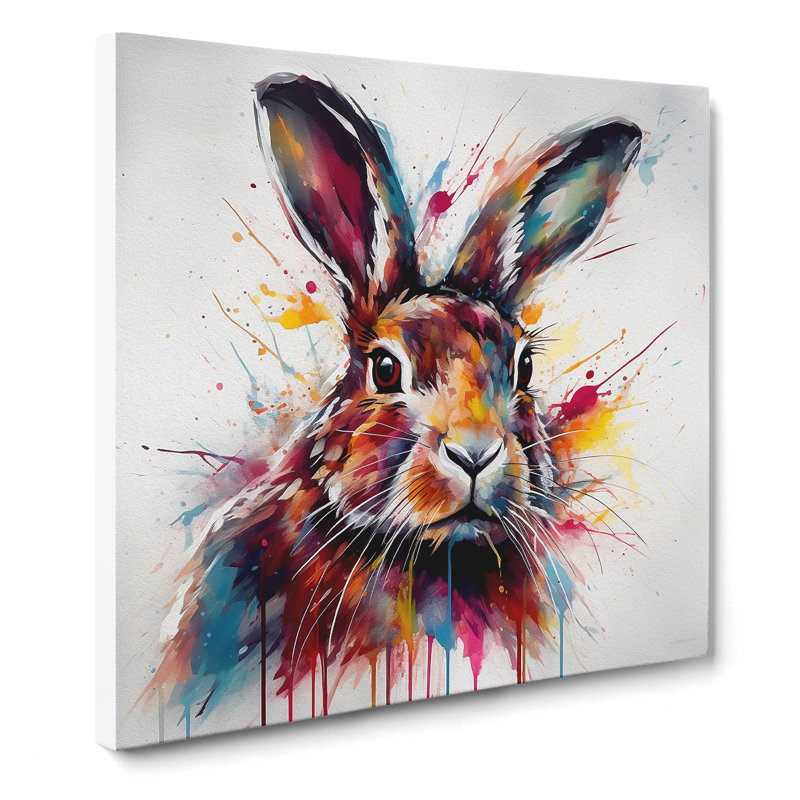 Hare Abstract No.1 - Wrapped Canvas, 35cm H x 35cm W x 3cm D