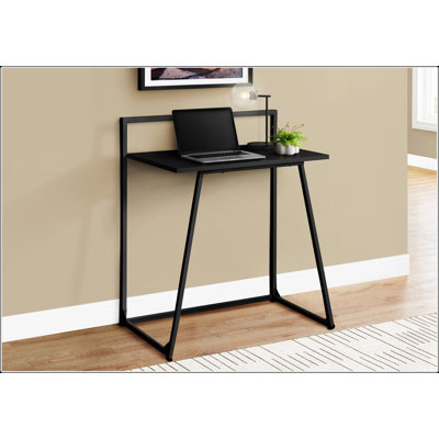 Bureau d'ordinateur compact et contemporain de 30 pouces avec une structure en métal robuste, idéal pour le bureau à domicile et les petits espaces