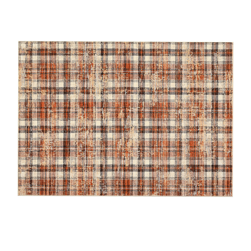 Tapis moderne lavable Buffola pour le salon Tapis neutre Tapis antidérapant, Brun, Rectangle 10 pi x 13 pi