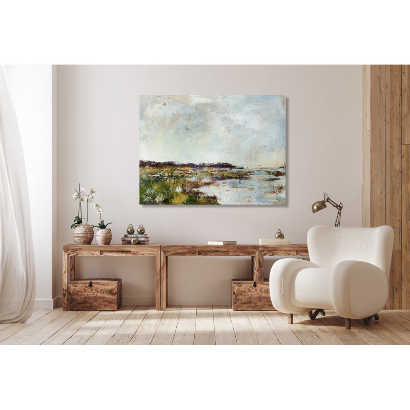Abstract Marsh - Artist Enhanced Canvas Print, 20" H x 24" W x 1" D, Wrapped Canvas