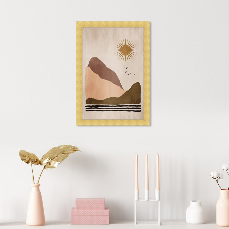«Modern Peak Sunny Sky», impression encadrée pour le salon, H 17 po x l 12 po, Cadre doré