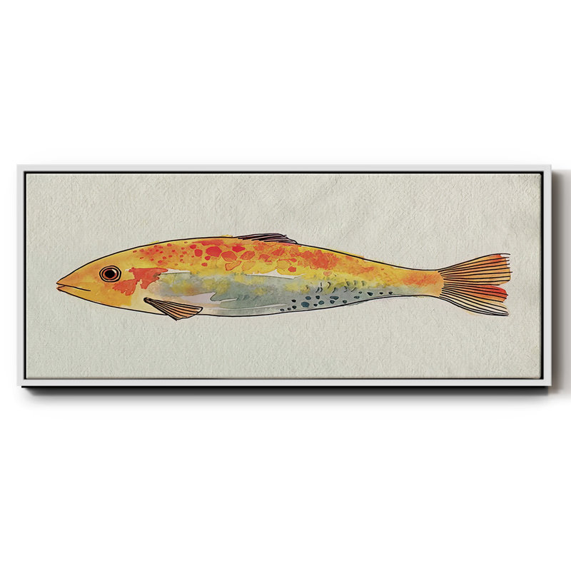 Poisson fantaisiste II - toile encadrée, H 24 po x l 60 po