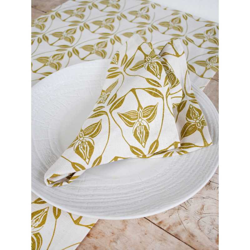 Ensemble de 4 serviettes de table French Orchid French Chartreuse