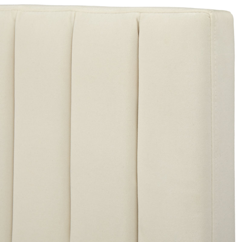 Grand lit plateforme tapissier Fenoglio, Crème