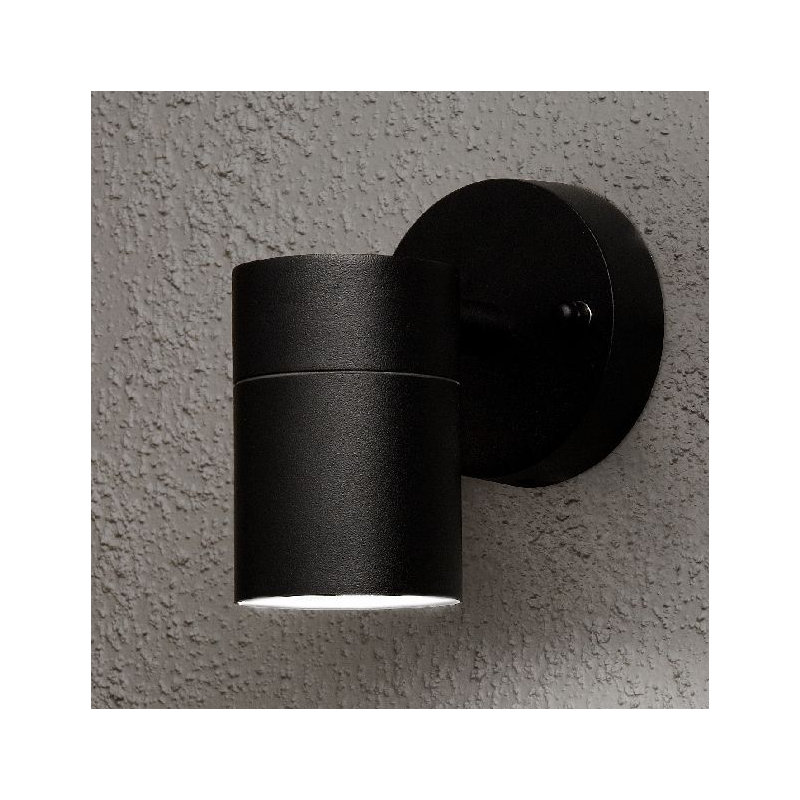 Modena Matte Black Outdoor Armed Sconce, Aluminium in black