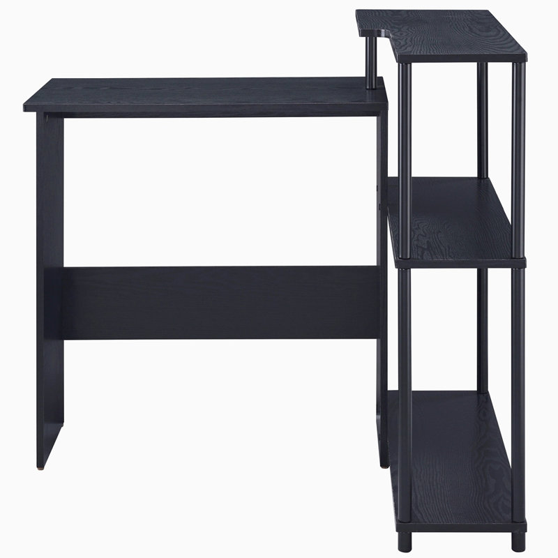 Bureau avec bibliothèque, Noir, noir, noir, noir