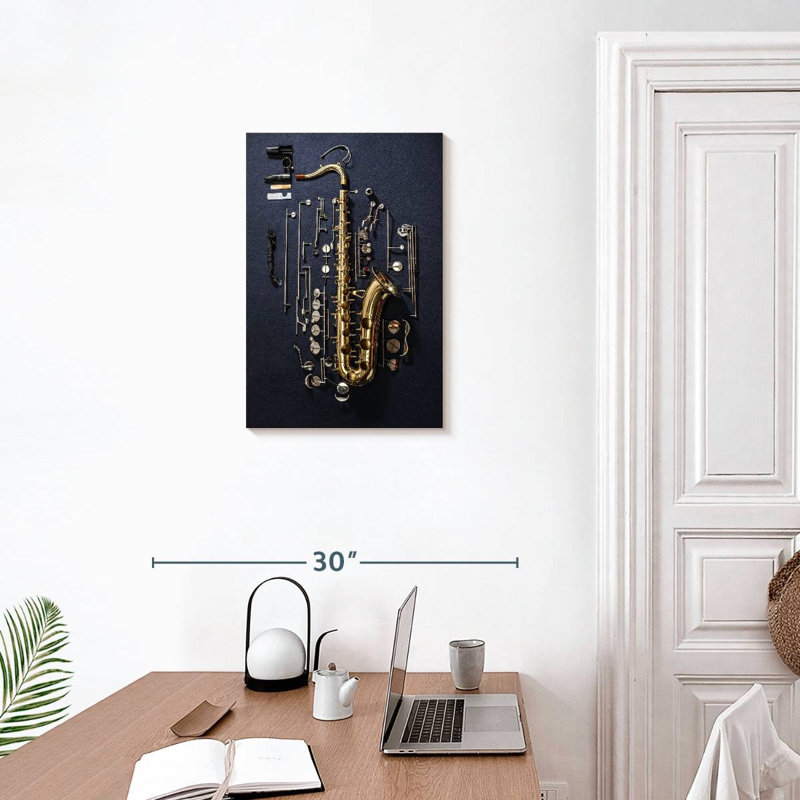 Abarca Disassembled Saxophone, 24" H x 16" W