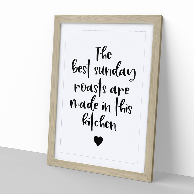 Sunday Roasts - Picture Frame Typography, 48cm H x 36cm W x 2cm D, Oak
