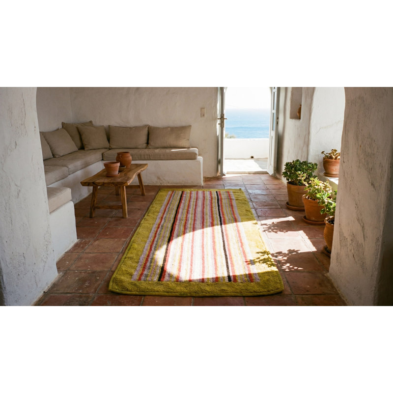 Tapis crocheté antique en laine américaine