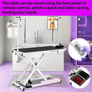 50" W x 26" D Metal Adjustable Electric Grooming Table