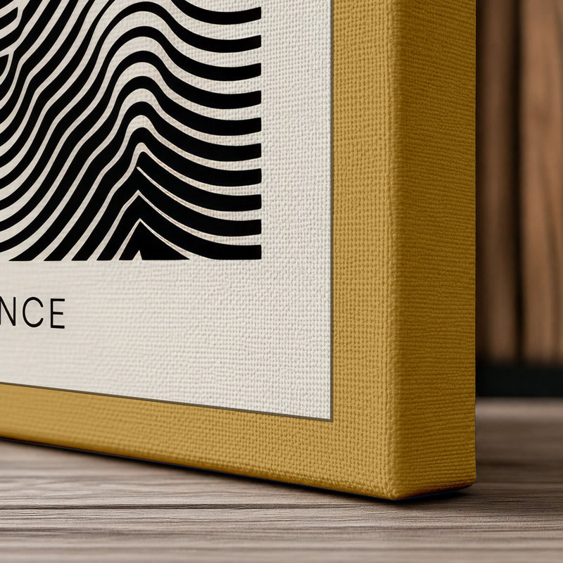 Optical Balance Geometric - Wrapped Canvas, 36x24 - 91.4 x 61.0 cm, Ochre Border