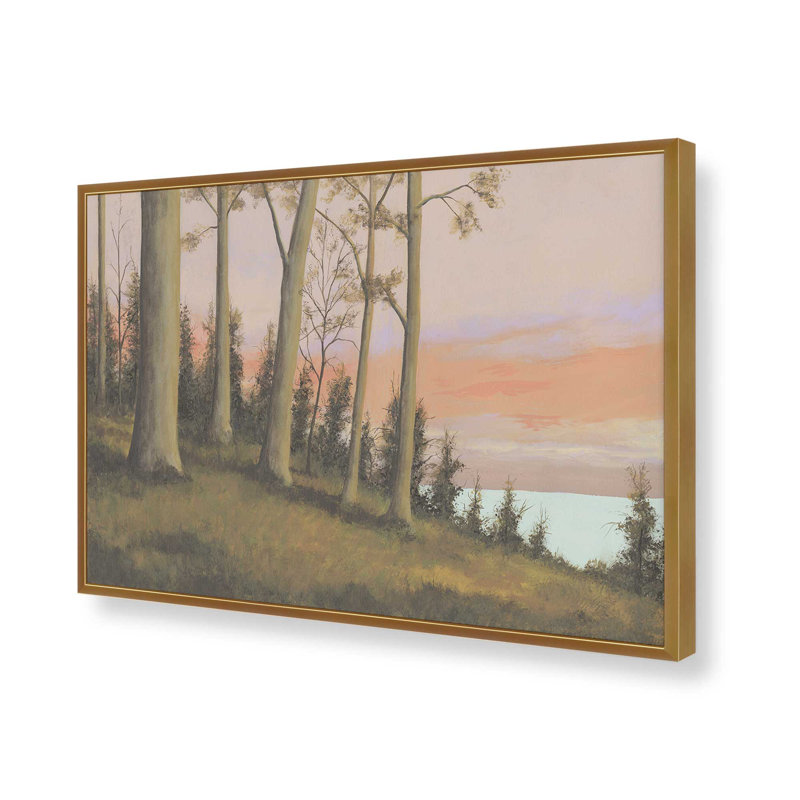«Télécommande Lakeshore II» par Michael Willett, reproduction d'art, Impression sur cadre ouvert sans papier mat, Doré