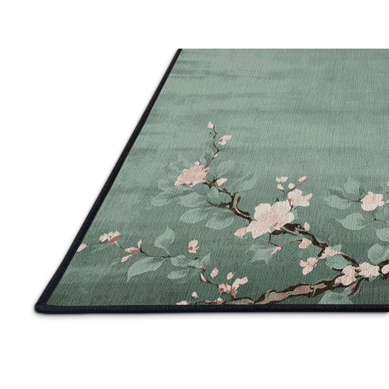 Machine Washable Gray Area Rug, Round 3'