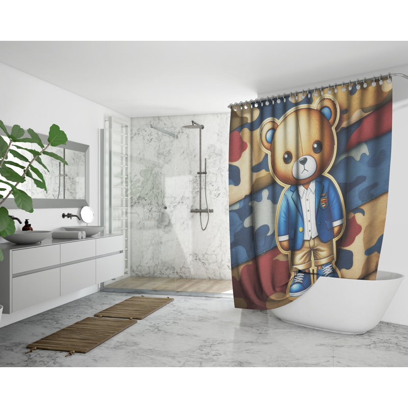Rideau de douche abstrait avec doublure Cajuste