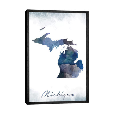 Michigan State Bluish - Print on Canvas