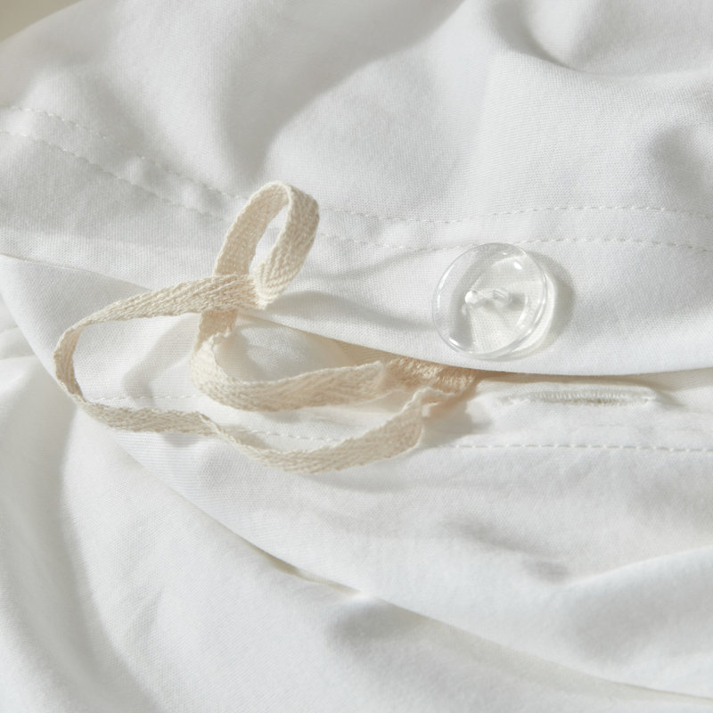 Ensemble de housse de couette réversible en jersey de coton toutes saisons, Blanc, Très grand lit